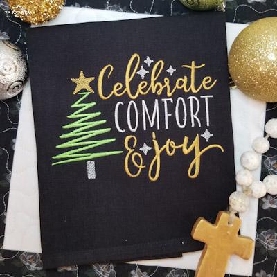 celebrate comfort machine embroidery design